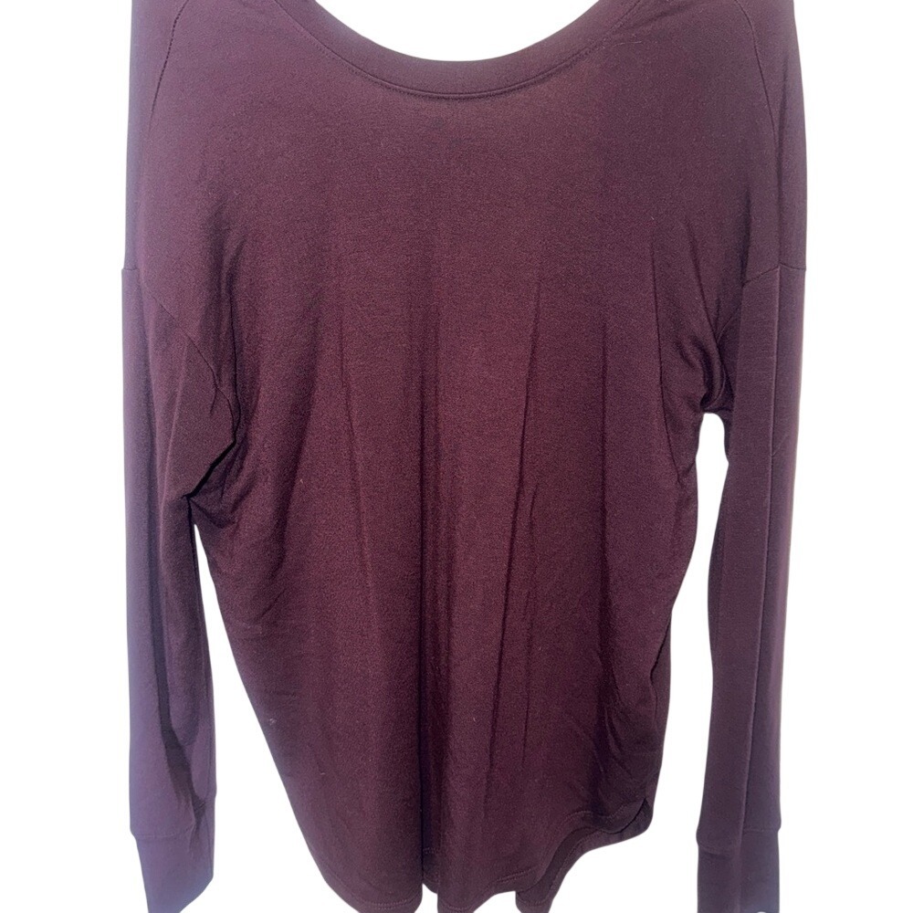 Athleta Maroon Relaxed Long Sleeve Tee